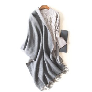 Double-sided lambswool large size shawl